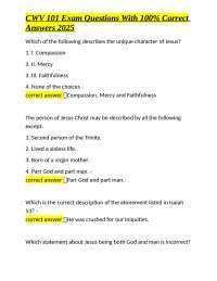 CWV 101 Exam Questions With 100% Correct Answers 2025