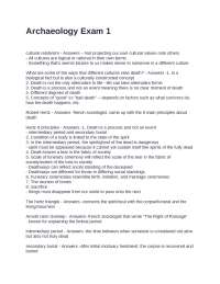 Archaeology Exam 1: Deathways and Cultural Relativism