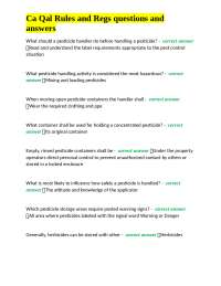 California Pesticide Handling Regulations: Questions and Answers
