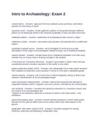 Introduction to Archaeology: Exam 2 - Key Concepts and Definitions