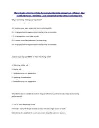 Marketing Cloud Intelligence Quiz: Understanding Marketing Impact