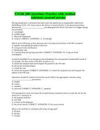 CNOR 200 Questions Practice with verified solutions assured success