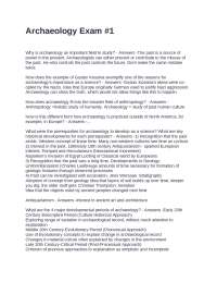 Archaeology Exam #1: Introduction to Archaeology and its Methods