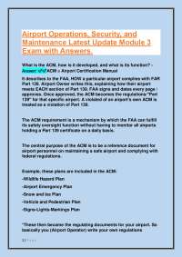 Airport Operations, Security, and Maintenance: Exam with Answers (Module 3)