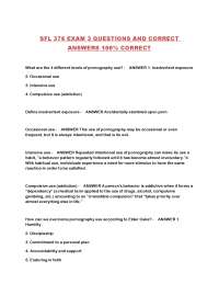 SFL 376 Exam 3: Pornography Use, Sexual Orientation, and Passion