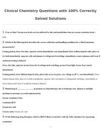 Clinical Chemistry Questions and Answers: A Comprehensive Guide for Students