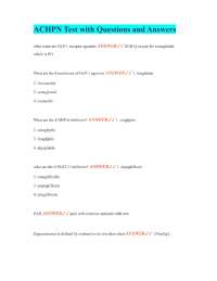 ACHPN Test with Questions and Answers