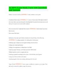 ACHPN Exam Study Facts with Questions and Answers