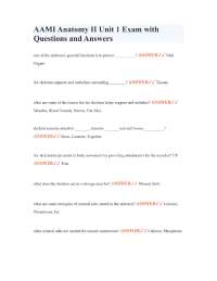 AAMI Anatomy II Unit 1 Exam with Questions and Answers