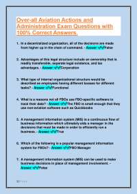 Aviation Management Exam Questions and Answers