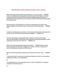HCA 468 Quiz 2: Risk Management and Quality Assurance in Healthcare