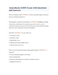 Anaesthesia AORN Exam with Questions and Answers