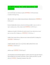 ACHPN Study Set with Questions and Answers