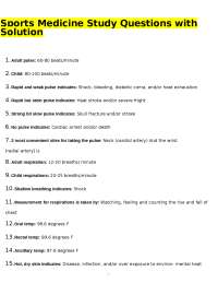 Sports Medicine Study Questions and Answers