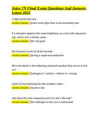 Astro 7N Final Exam Questions and Answers: A Comprehensive Guide to Astronomy Concepts