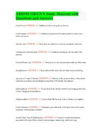 ARDMS OB/GYN Study Material with Questions and Answers