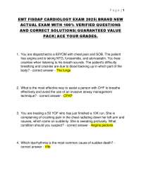EMT FISDAP CARDIOLOGY EXAM 2025| BRAND NEW  ACTUAL EXAM.