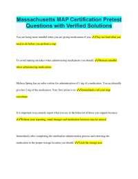 Massachusetts MAP Certification Pretest: Questions with Verified Solutions