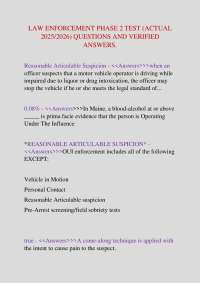Law Enforcement Phase 2 Test: Reasonable Suspicion, Use of Force, and Traffic Stops