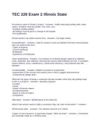 TEC 226 Exam 2 Illinois State With Questions and Correct Answers