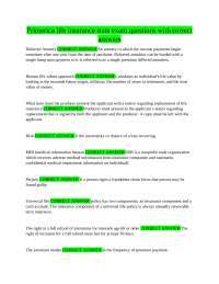 Primerica Life Insurance State Exam Questions and Answers