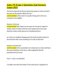 Astro 7N Exam 1 Questions and Answers: A Comprehensive Guide to Astronomy Concepts