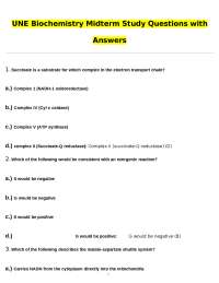 Biochemistry Midterm Study Questions with Answers