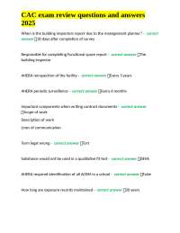 CAC Exam Review Questions and Answers: Asbestos Management
