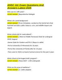 ANSC 111 Exam Questions and Answers: A Comprehensive Guide to Animal Science