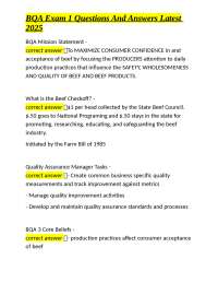 BQA Exam 1 Questions and Answers: A Comprehensive Guide to Beef Quality Assurance
