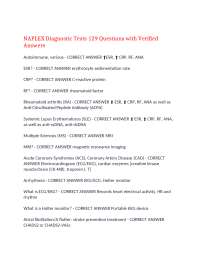 NAPLEX Diagnostic Tests: 129 Questions with Verified Answers
