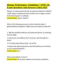 Human Performance Limitations in Aviation: ATPL (A) Exam Questions and Answers
