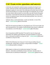 CAC Exam Review Questions and Answers: Addiction Counseling