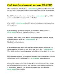Asbestos Abatement Certification (CAC) Test Questions and Answers 2024-2025