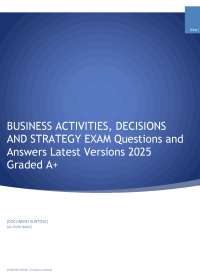 BUSINESS ACTIVITIES, DECISIONS AND STRATEGY EXAM Questions and Answers Latest Versions 202