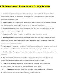 CFA Investment Foundations Study Review: Key Concepts and Definitions