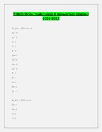 NIHHS Stroke Scale Group H Answer key Updated 2024-2025