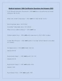 CMA Certification: Medical Assistant Practice Questions & Answers (2025)