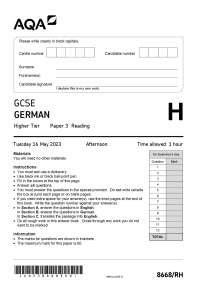 GERMAN PAPER (LISTENING AND READING )