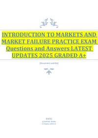 Introduction to Markets and Market Failure Practice Exam: Questions and Answers