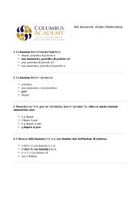 COLUMBUS _ paniere Analisi Matematica - risposte 2025