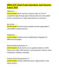 MBA 619 Final Exam: Key Concepts & Strategies