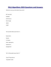 Pediatric Advanced Life Support (PALS) Algorithms 2024: Questions and Answers