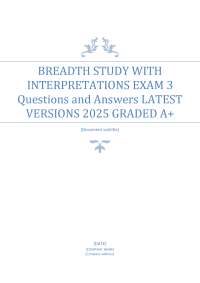 Breadth Study Exam 3: Questions & Answers (2025 Graded A+)