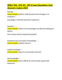 MBA 704 Exam Questions and Answers: Learning, Motivation, and Reinforcement