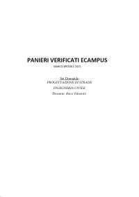 2025 Paniere PROGETTAZIONE DI STRADE INGEGNERIA CIVILE Docente Bocci Edoardo Risoste Chius