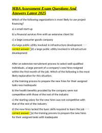 MBA Assessment Exam Questions and Answers: A Comprehensive Guide to Business Concepts