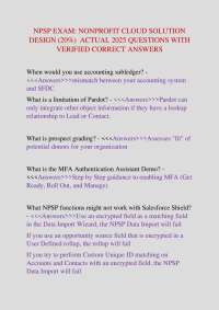 NPSP Exam: Nonprofit Cloud Solution Design - 2025 Questions with Verified Answers