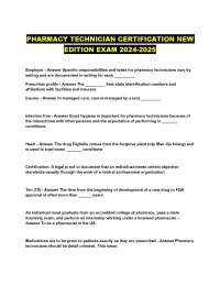 Pharmacy Technician Certification Exam: Key Concepts and Practice Questions