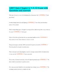 ARFF Quiz Chapter 6, 7, 9, 12 Exam with Questions and Answers